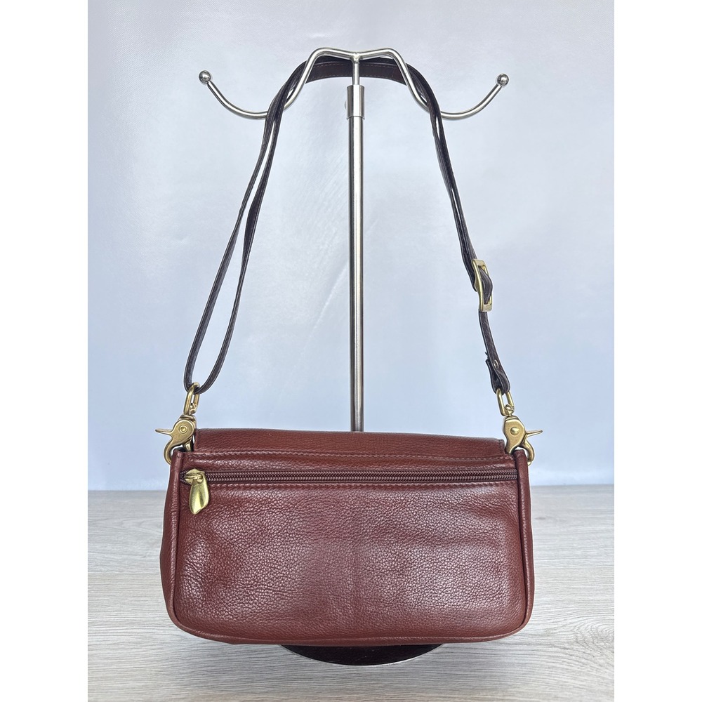 Libaire Classic East West Brown Petite Flap Card Organizer Purse Crossbody Bag - Picture 2 of 12